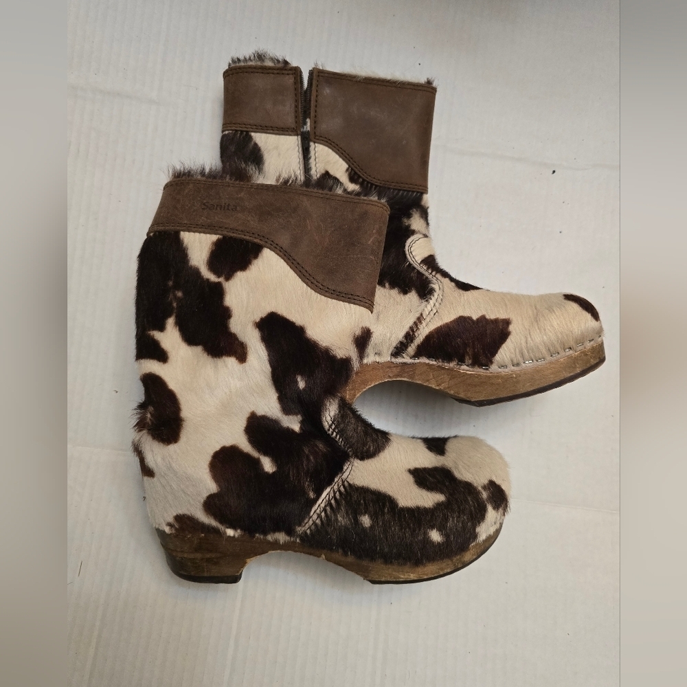 Stylish Sanita Real Cowhide Ankle Boots